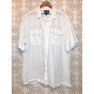 Banana Republic 100% Linen Short Sleeve Button Down Shirt XL Summer Beach Resort